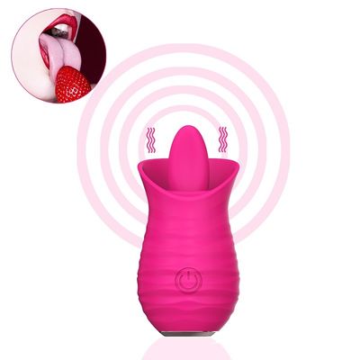 Sạc USB Hoa hồng Đỏ Máy rung Đồ chơi tình dục Trứng điện Liếm mát Máy mát xa 7000RPM