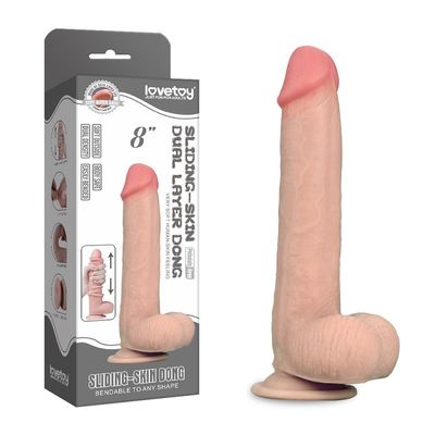 Đồ chơi tình dục dương vật giả thực tế khổng lồ 8 inch cho nữ Thủ dâm hai lớp