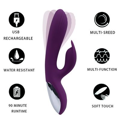 Sạc USB 22,5cm Đồ chơi tình dục Máy rung Silicone khỏe mạnh 10 tốc độ