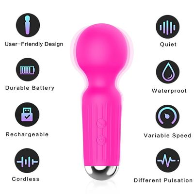 Ipx5 Magic Wand G Spot 20 tần số không thấm nước Dương vật giả cho phụ nữ
