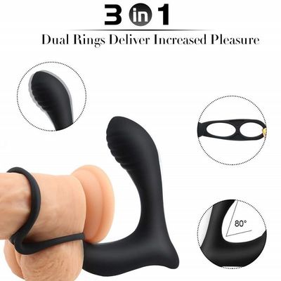 Máy rung vòng 3 trong một dành cho nam Đầu cắm nút được cá nhân hóa Điều khiển từ xa không dây 400 mah