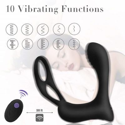 Máy rung vòng 3 trong một dành cho nam Đầu cắm nút được cá nhân hóa Điều khiển từ xa không dây 400 mah