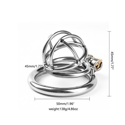 Thép không gỉ Đồ chơi tình dục nam giới Con gà trống Lồng trinh tiết Nam Thiết bị trinh tiết 50mm