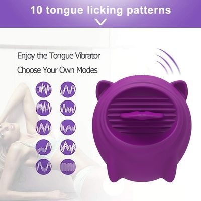 10 tốc độ Núm vú bú Đồ chơi tình dục của phụ nữ bằng miệng Liếm silicone y tế 6,5 cm