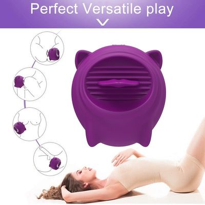 10 tốc độ Núm vú bú Đồ chơi tình dục của phụ nữ bằng miệng Liếm silicone y tế 6,5 cm