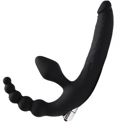 14cm Massage đôi Đồ chơi tình dục LGBT Dây đeo Dương vật giả Mông cắm Rung